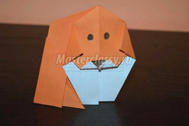 оригами для детей. Собачка