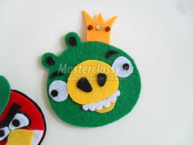 Детские брошки Angry Birds из фетра