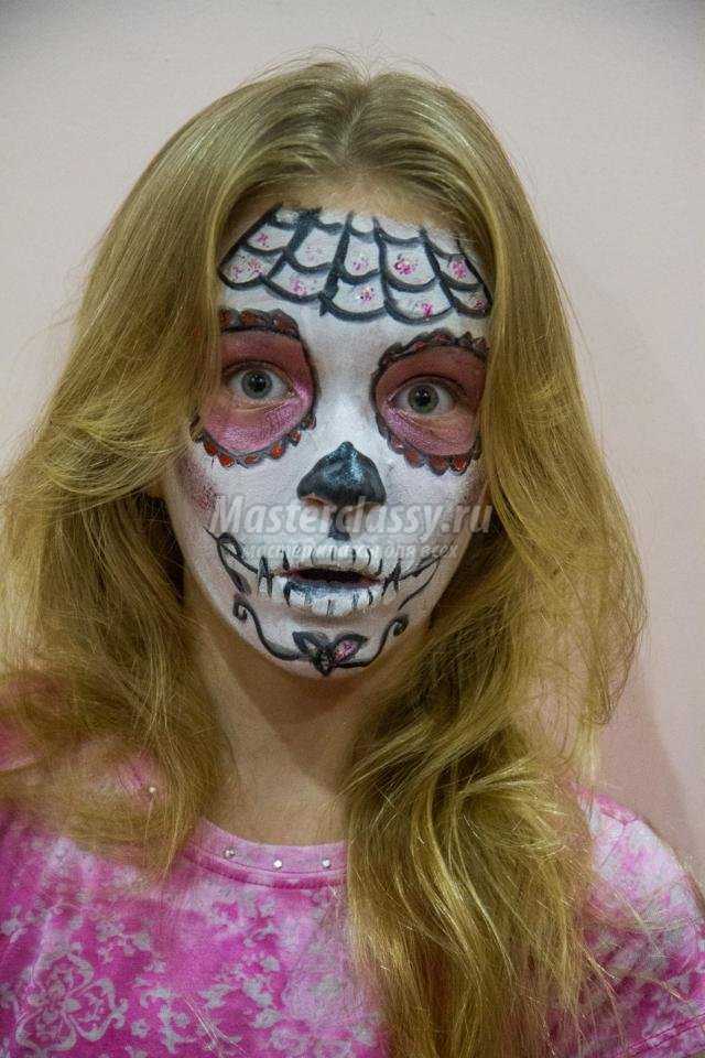 макияж на Хэллоуин. Сахарный череп