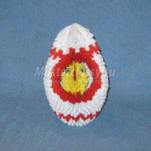 Модульное оригами. Пасхальное яйцо с цыпленком