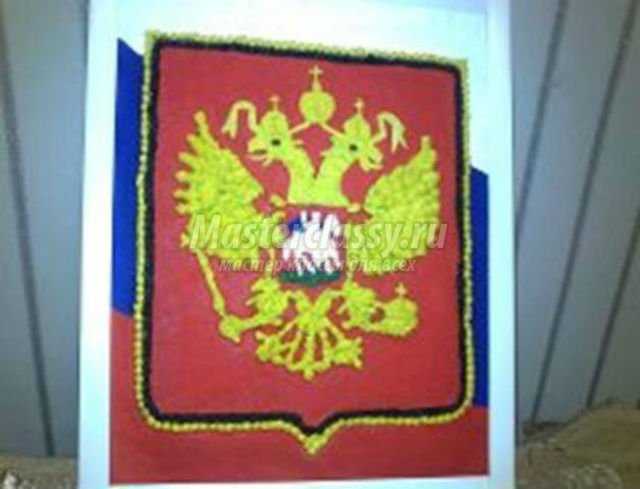 герб Российской Федерации из природных материалов