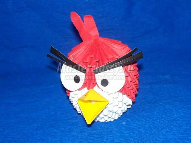 Модульное оригами Птичка Рэд (Angry Birds)