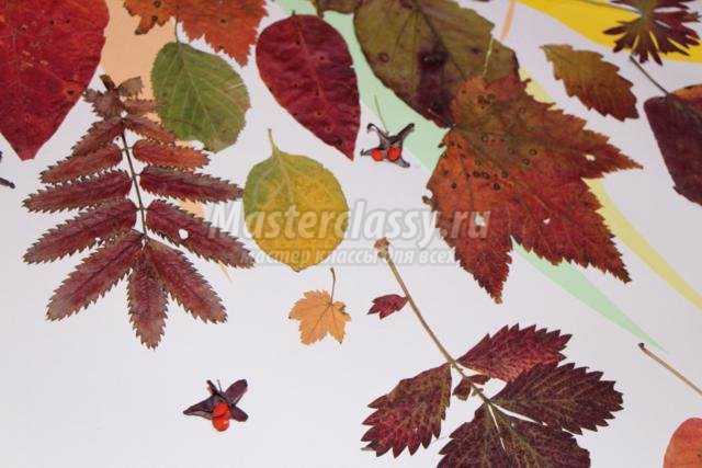 осенняя картина из листьев. Красавица-осень