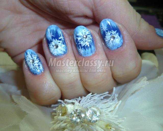 новогодняя роспись ногтей маникюр. Зимние мотивы