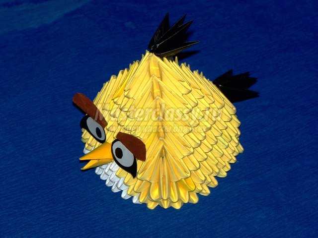 Модульное оригами Птичка Чак (Angry Birds)