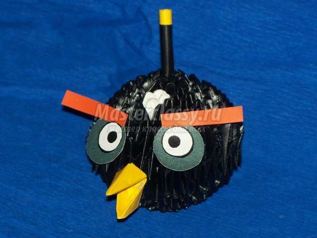 Модульное оригами Птичка Бомб (Angry Birds)