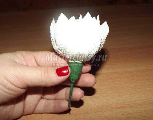 как сделать белый цветок своими руками