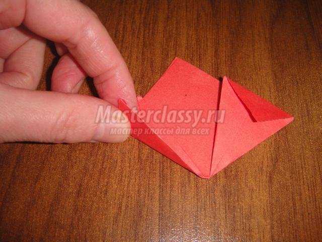 елочная игрушка оригами. Новогодний цветок
