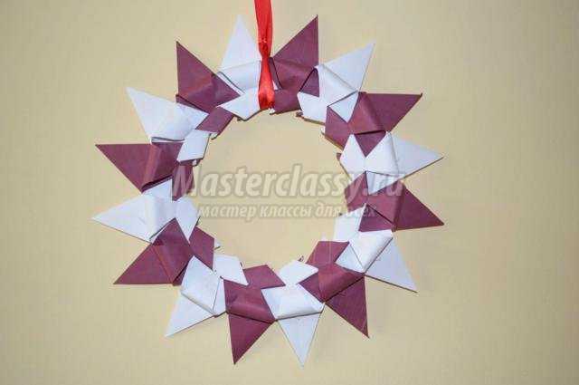 модульное оригами. Рождественский венок своими руками