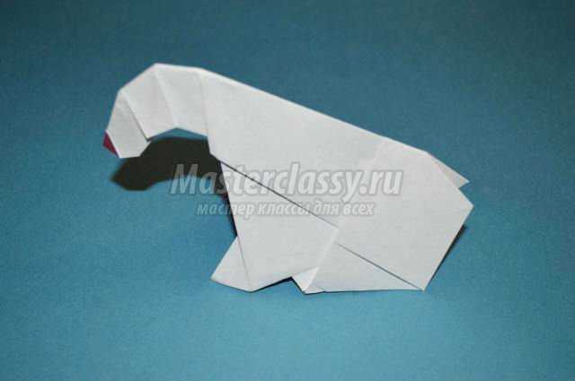 оригами для детей. Белый медведь
