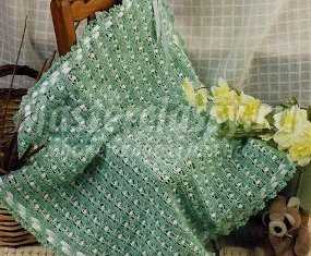 Детское одеяльце вязаное крючком. Схема и описание