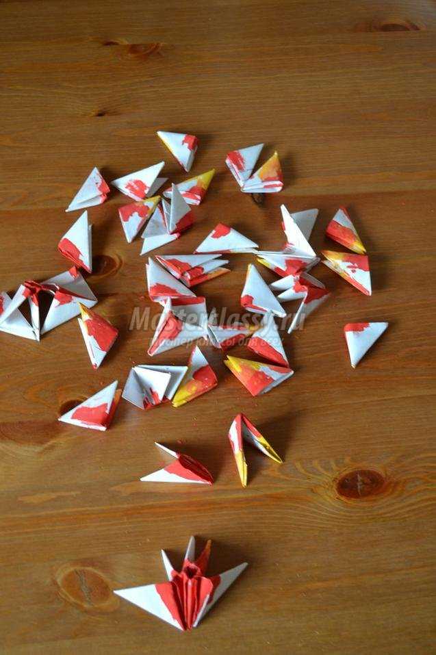 модульное оригами букет цветов. Новогодний