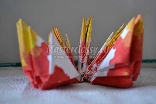 модульное оригами букет цветов. Новогодний
