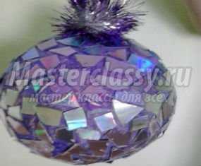 Папье-маше. Новогодний шар из воздушного шарика и дисков. Мастер-класс с пошаговыми фото