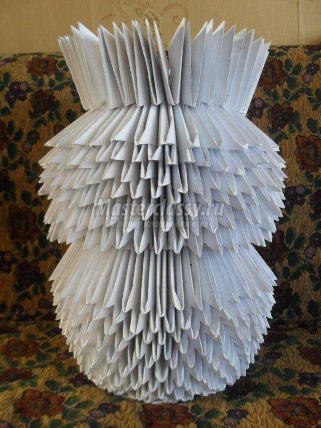 снеговик в технике модульное оригами