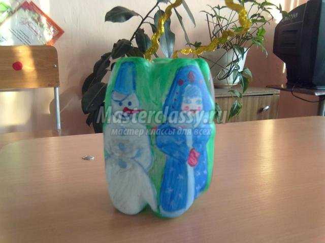 новогодняя игрушка на елку из пластиковой бутылки