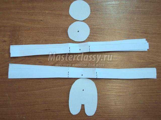 объемный снеговик из бумаги своими руками