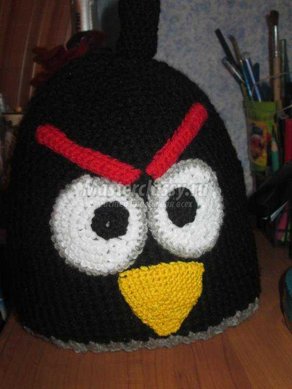 вязаная крючком шапочка. Angry Birds