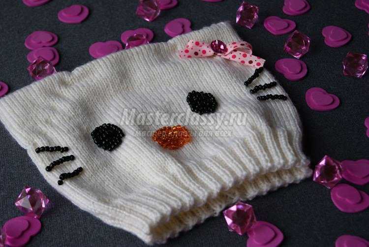 Вязание детской шапочки Hello Kitty