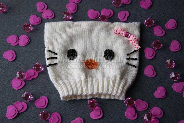 Вязание детской шапочки Hello Kitty