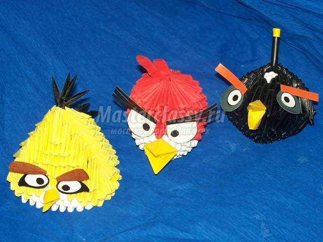Модульное оригами Птицы и свинья (Angry Birds)