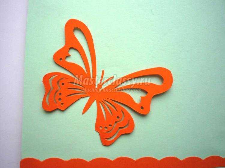 киригами резная открытка. Роза и бабочка