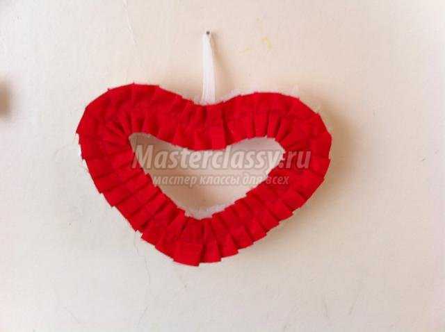 сердце из картона и ткани ко Дню Святого Валентина