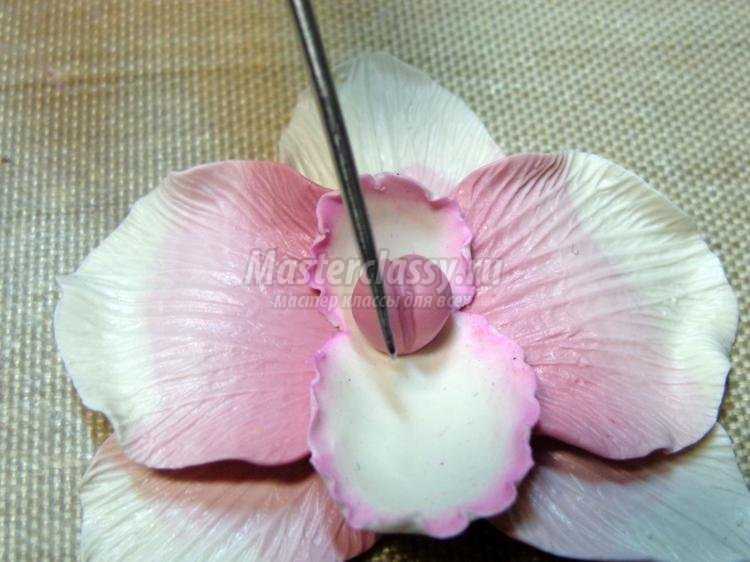 браслет из полимерной глины. Орхидея
