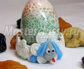 Детская подставка для пасхального яйца из полимерной глины. Овечка. Мастер-класс с пошаговыми фото