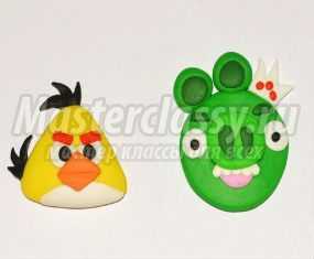 Магниты из полимерной глины. Angry Birds. Мастер-класс с пошаговыми фото