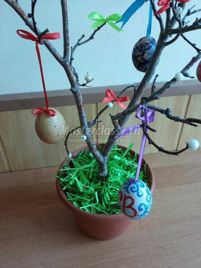 пасхальное дерево с яйцами своими руками