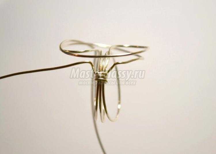 кольцо из ювелирной проволоки с бирюзой Wire Wrap