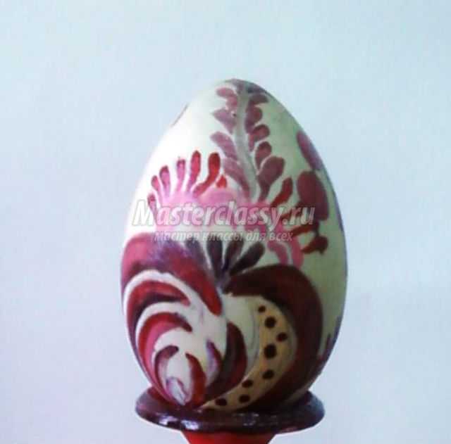 роспись пасхального яйца акриловыми красками