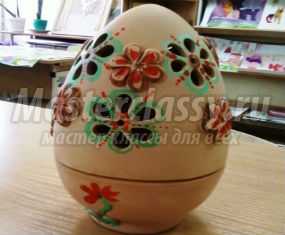 Роспись керамического подсвечника в виде яйца. Мастер-класс с пошаговыми фото