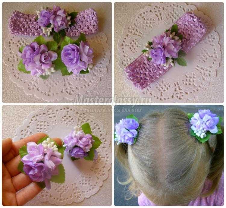 детские украшения для волос с цветами. Резинки и повязка