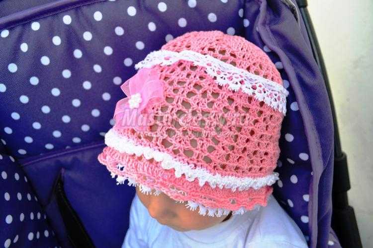вязание крючком летней шапочки для девочки