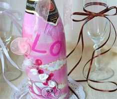 Шампанское на свадьбу - Розовое. Мастер-класс с пошаговыми фото.