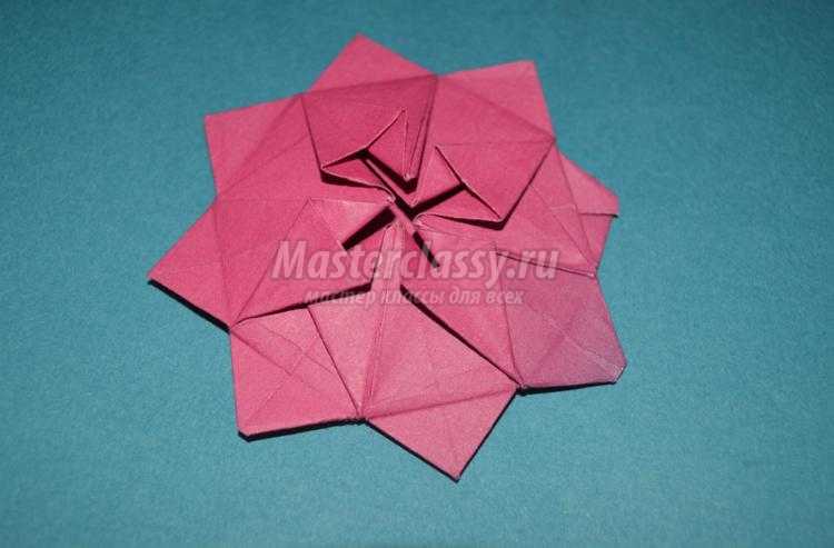 оригами. Цветок циннии