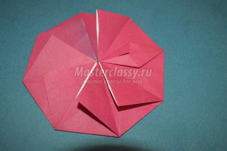 оригами. Цветок циннии