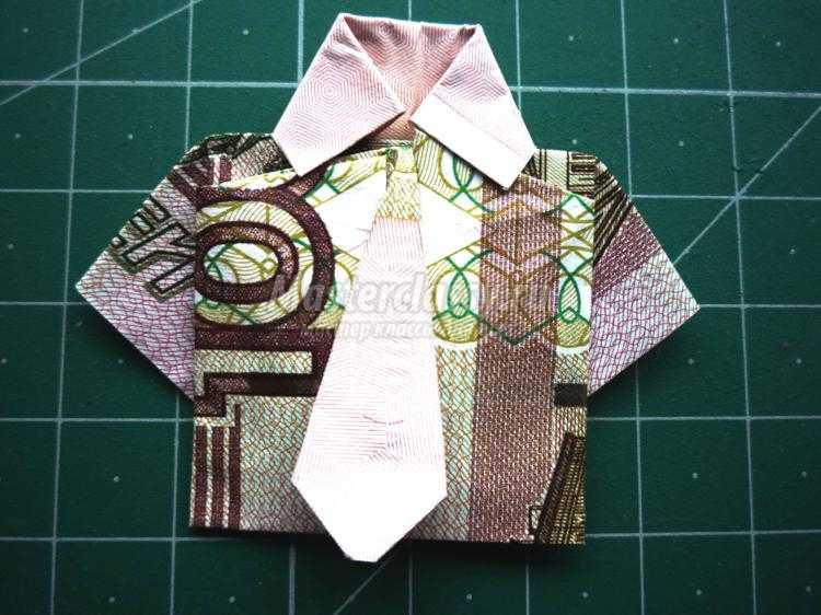 Подарок для папы. Оригами рубашка из бумаги. Поделки на 23 февраля