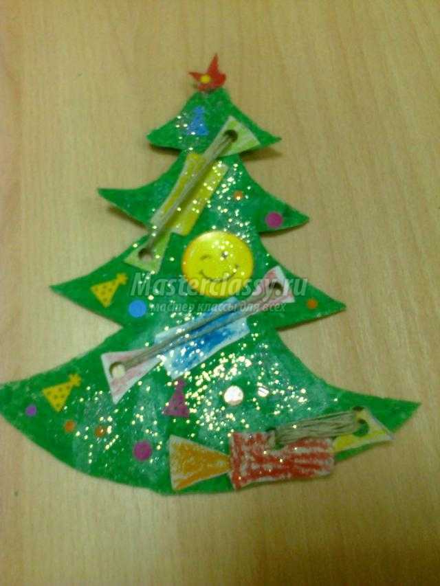 новогодняя елочка из бумаги с конфетами