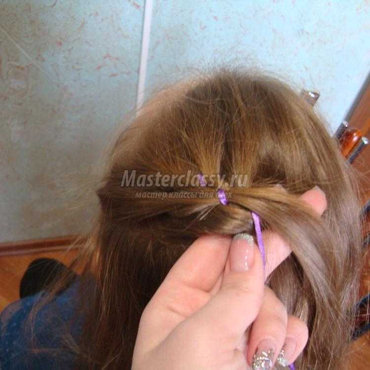 прически для девочек. Плетение косы с лентой