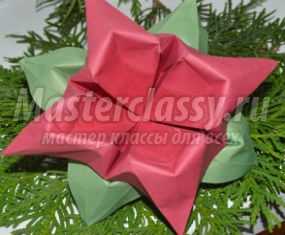 Модульное оригами. Рождественская пуансеттия. Мастер-класс с пошаговыми фото