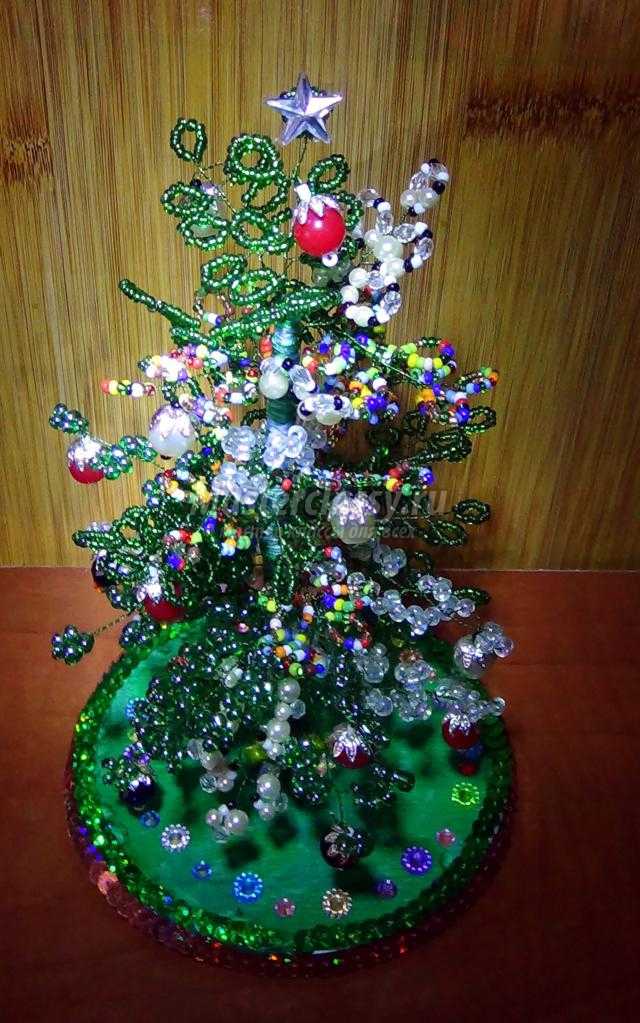 новогодняя елка из бисера
