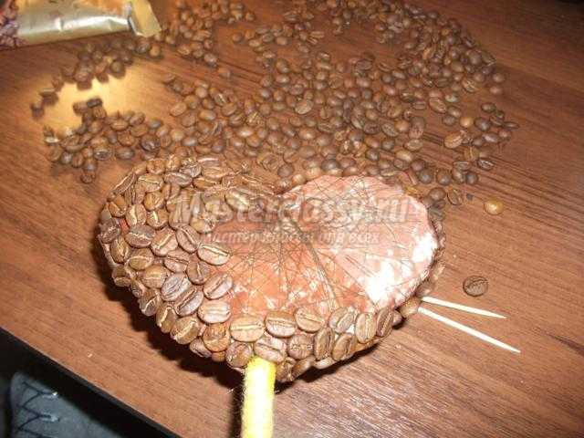 кофейный топиарий сердечко ко Дню Святого Валентина