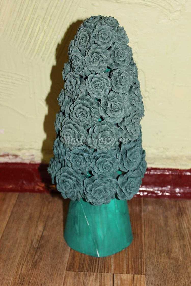 елочка из салфеточных роз своими руками