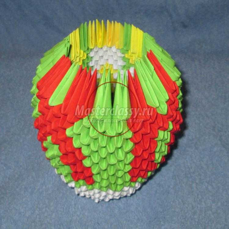 модульное оригами. Пасхальное яйцо с церковью