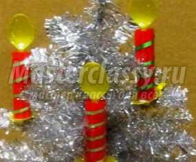 Рождественские свечи из пластиковых трубочек и ложек. Мастер-класс с пошаговыми фото
