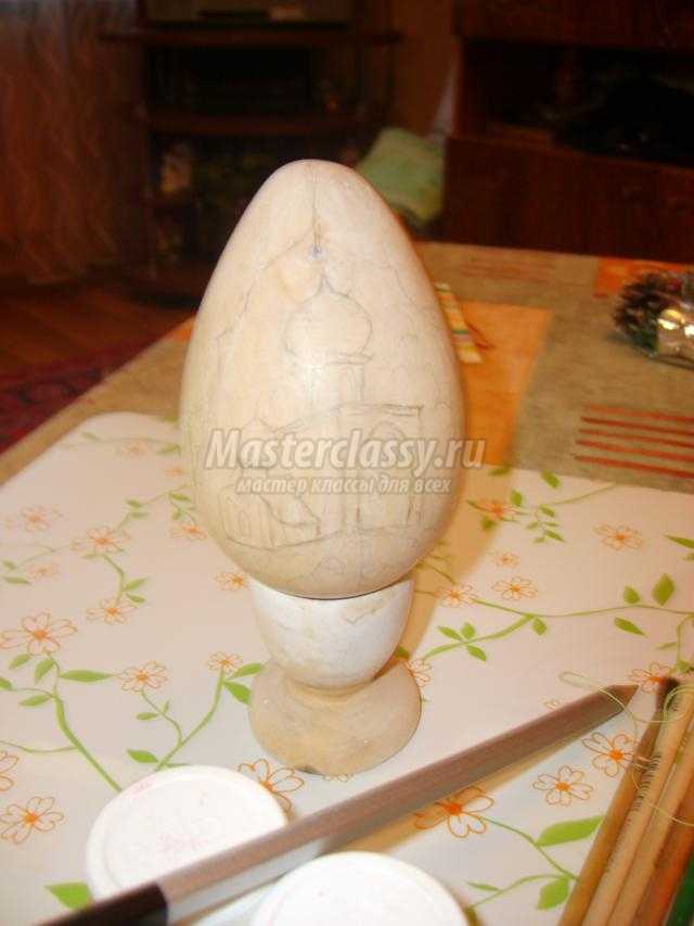 роспись пасхального яйца гуашью