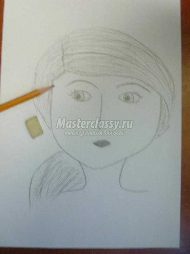 рисуем портрет простым карандашом